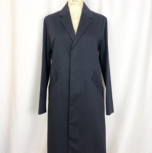 A.P.C. Long Navy Single-Breasted Blazer Coat